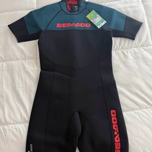 Sea-Doo Men's Black and Teal Wetsuit XL